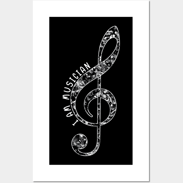 G clef,Treble clef,Love Music,musical notes. Wall Art by Longgilbert